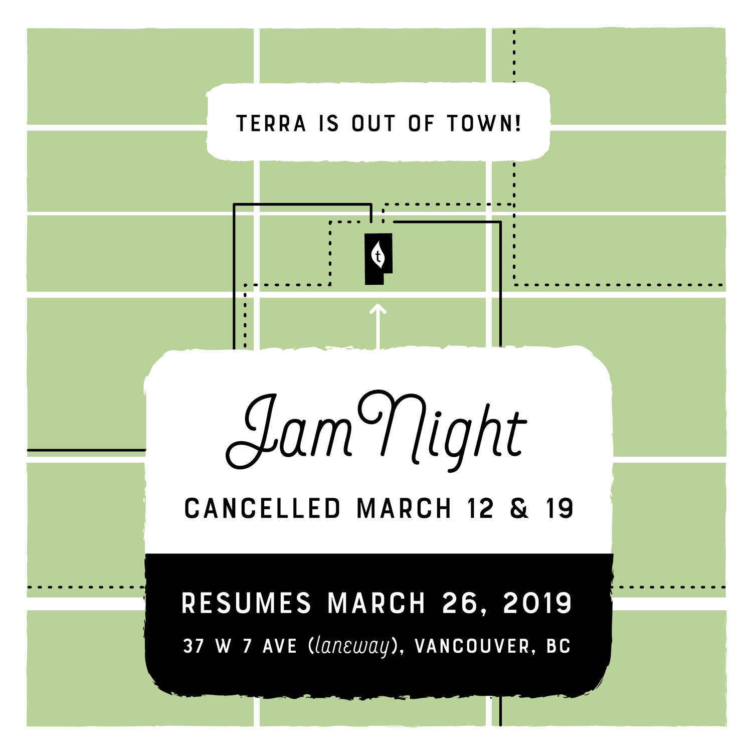 March 12 & 19, 2019 - No Jam Night!
